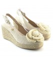 CUÑA CERRADA NATURAL FLOR CF-5040 BEIGE