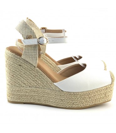 CUÑA CERRADA POLIPIEL CF-5072 BLANCA