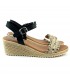 SANDALIA CUÑA PIEL VERANAS V25308 NEGRO