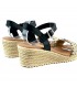 SANDALIA CUÑA PIEL VERANAS V25308 NEGRO