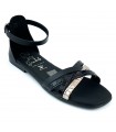 SANDALIA PLANA PIEL TIRAS OH MY SANDALS 5554 NEGRO COMBI