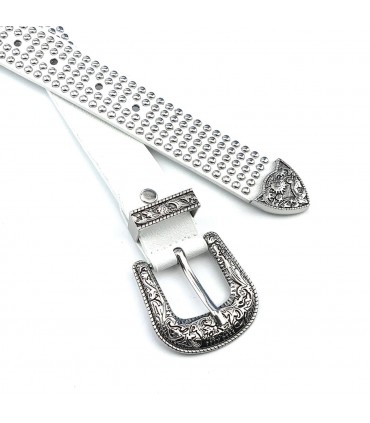 CINTURONES CHAPITAS CY-8046 BLANCO