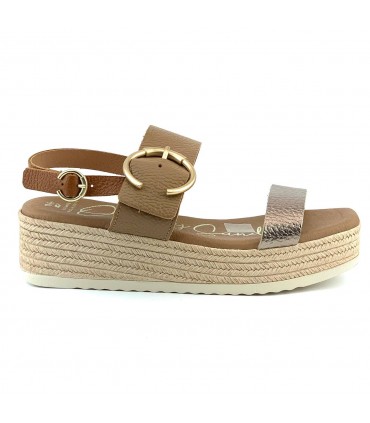 SANDALIA PIEL PLATAFORMA OH MY SANDALS 5705 DOYA TAUPE COMBI