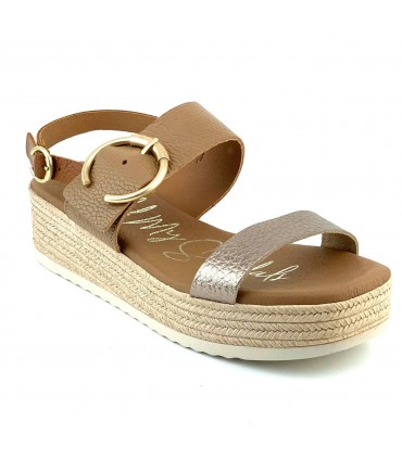 SANDALIA PIEL PLATAFORMA OH MY SANDALS 5705 DOYA TAUPE COMBI