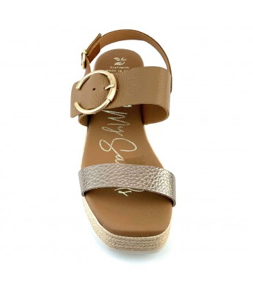 SANDALIA PIEL PLATAFORMA OH MY SANDALS 5705 DOYA TAUPE COMBI