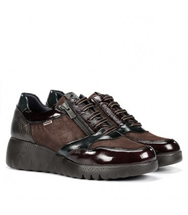 ZAPATO FLUCHOS CONFORT CUÑA F2248 PLATINO   CAFE