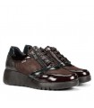 ZAPATO FLUCHOS CONFORT CUÑA F2248 PLATINO   CAFE