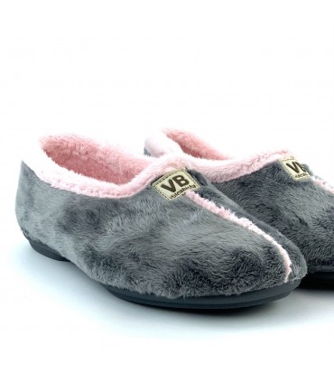 ZAPATILLA CASA VULCA-BICHA CERRADA 4306 GRIS ROSA