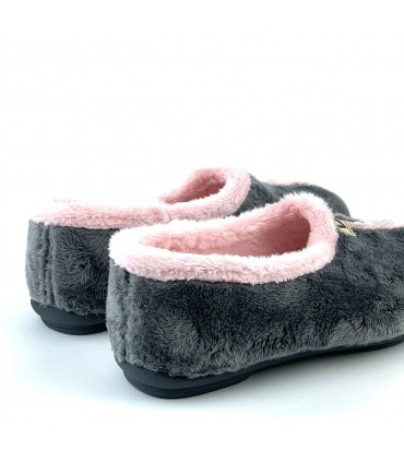 ZAPATILLA CASA VULCA-BICHA CERRADA 4306 GRIS ROSA