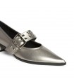 ZAPATO TACON BAJO CON HEBILLA M5740 PLOMO