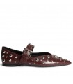 ZAPATO PLANO CHAPITAS M5635 BURDEOS