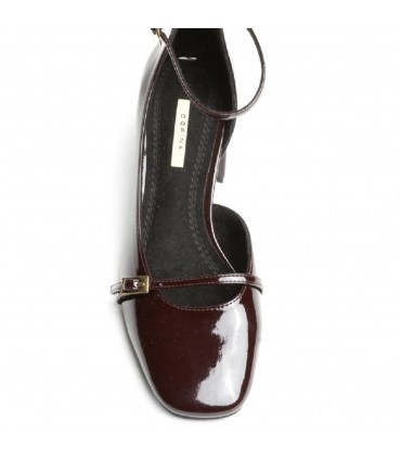 ZAPATO TACON CHAROL CON HEBILLAS M5750 BURDEOS
