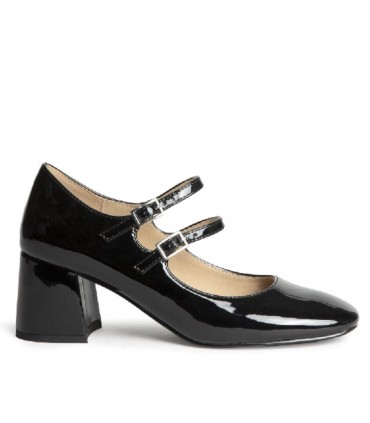 ZAPATO TACON CHAROL CON HEBILLAS M5755 NEGRO