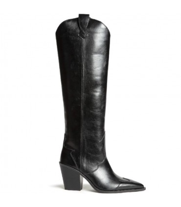 BOTA ALTA POLIPIEL TACON CAMPERO M5821 NEGRO