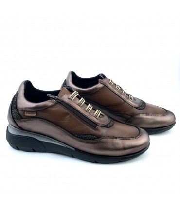 ZAPATO 48 HORAS PIEL 520708/54 MARRON COBALTO METAL