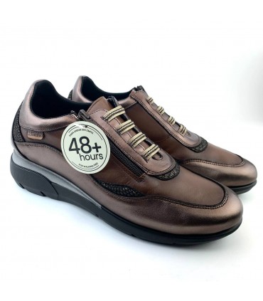 ZAPATO 48 HORAS PIEL 520708/54 MARRON COBALTO METAL