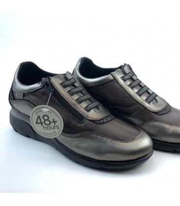 ZAPATO 48 HORAS PIEL 520708/55 GRIS PLATA VIEJA