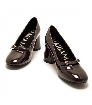 ZAPATO TACON CHAROL MARIA MARE 63706 BURDEOS