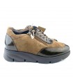 ZAPATO PIEL CORDON ELASTICO Y CREMALLERA 3316  BRONCE