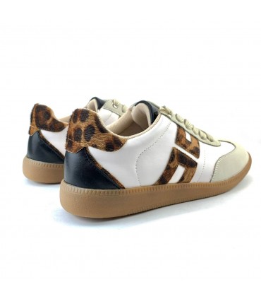 ZAPATILLA BLANCA COMBI LEOPARDO DWS29046