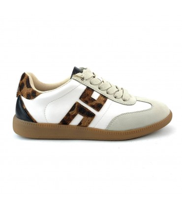 ZAPATILLA BLANCA COMBI LEOPARDO DWS29046