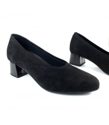 ZAPATO TACON LICRA 3692 NEGRO