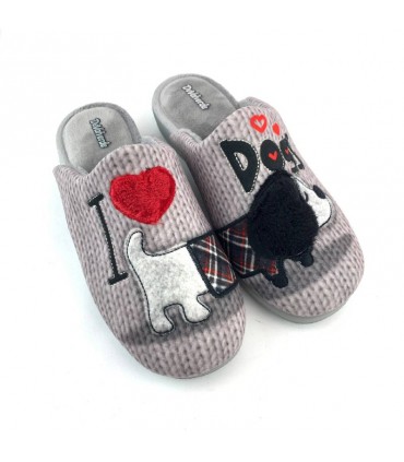 ZAPATILLA CASA DEVALVERDE 1177 PERRO GRIS