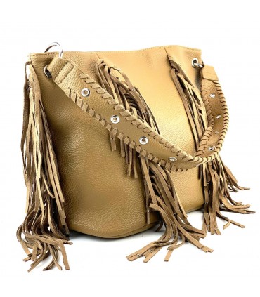 BOLSO POLIPIEL Y FLECOS NDWF250295-3 KAKI
