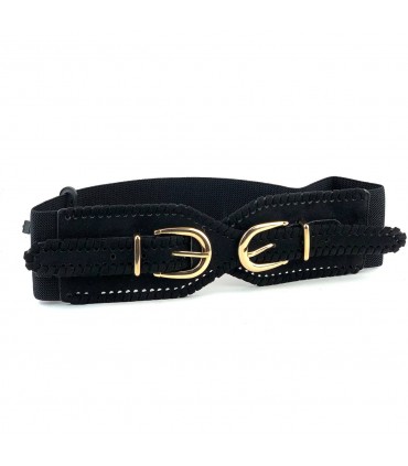 CINTURON ELASTICO HEBILLAS D-8125 NEGRO