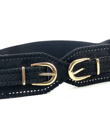 CINTURON ELASTICO HEBILLAS D-8125 NEGRO