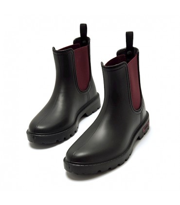 BOTIN AGUA MUSTANG 56334  NEGRO ELASTICO BURDEOS