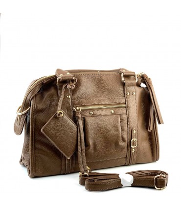 BOLSO MANO Y BANDOLERA CTS73723 MARRON