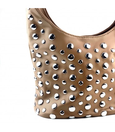 BOLSO POLIPIEL TACHUELAS BFY27999 KHAKI