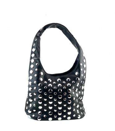 BOLSO POLIPIEL TACHUELAS BFY27999 NEGRO