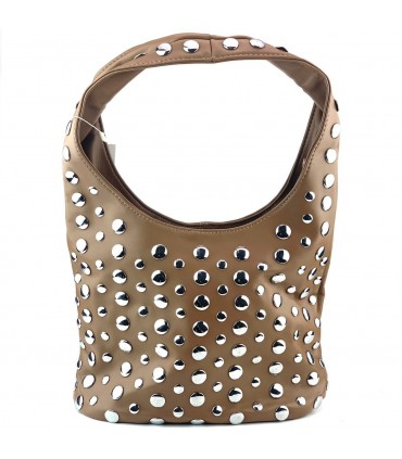 BOLSO POLIPIEL TACHUELAS BFY27999 KHAKI