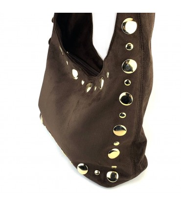 BOLSO ANTE TACHUELAS KMV309490 CAFE
