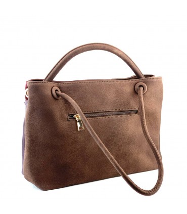 BOLSO POLIPIEL Y ANTE YVN28262 BURDEOS Y CHOCOLATE