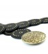 CINTURON PLACA ORO D8316 NEGRO