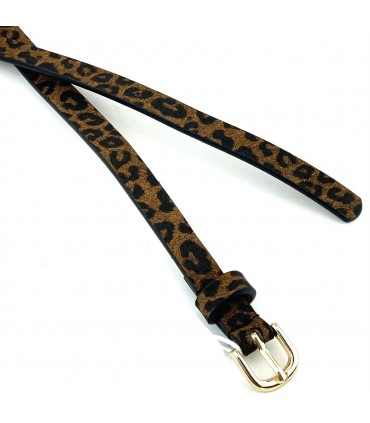 CINTURON LEOPARDO FINO ADYC257009-1 MARRON
