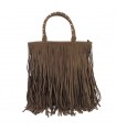 BOLSO FLECOS Y ASAS CON TACHUELAS KMV309428 CHOCOLATE