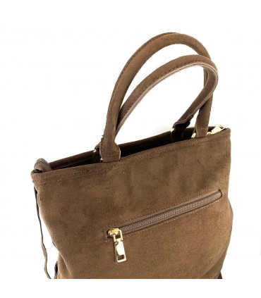 BOLSO FLECOS Y ASAS CON TACHUELAS KMV309428 CHOCOLATE