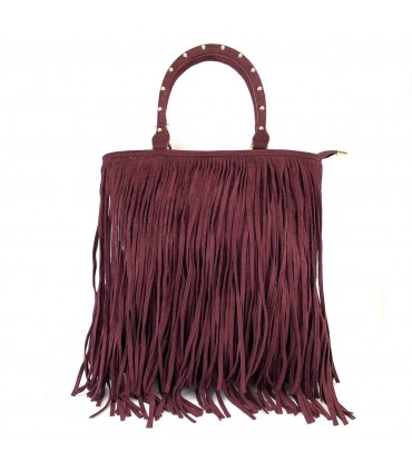 BOLSO FLECOS Y ASAS CON TACHUELAS KMV309428 BURDEOS