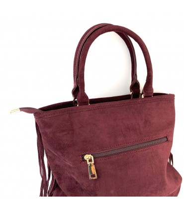 BOLSO FLECOS Y ASAS CON TACHUELAS KMV309428 BURDEOS