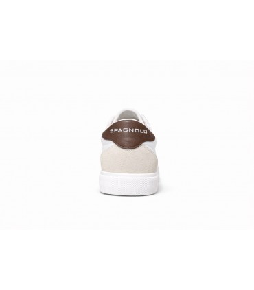 ZAPATILLA SPAGNOLO 40075 BLANCO DETALLE MARRON