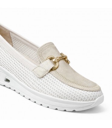 MOCASIN REJILLA AMARPIES AMD30015 PLATINO