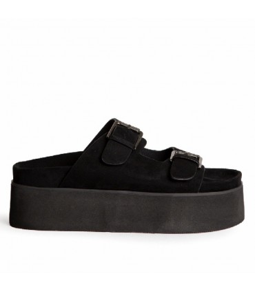 ZUECO PLATAFORMA HEBILLAS M6380 NEGRO