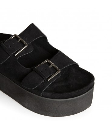 ZUECO PLATAFORMA HEBILLAS M6380 NEGRO