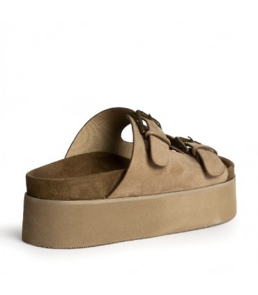 ZUECO PLATAFORMA HEBILLAS M6380 CAMEL
