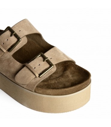 ZUECO PLATAFORMA HEBILLAS M6380 CAMEL