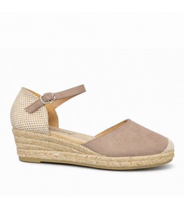 CUÑA CERRADA BAJA YUTE AMARPIES ACX26481 TAUPE